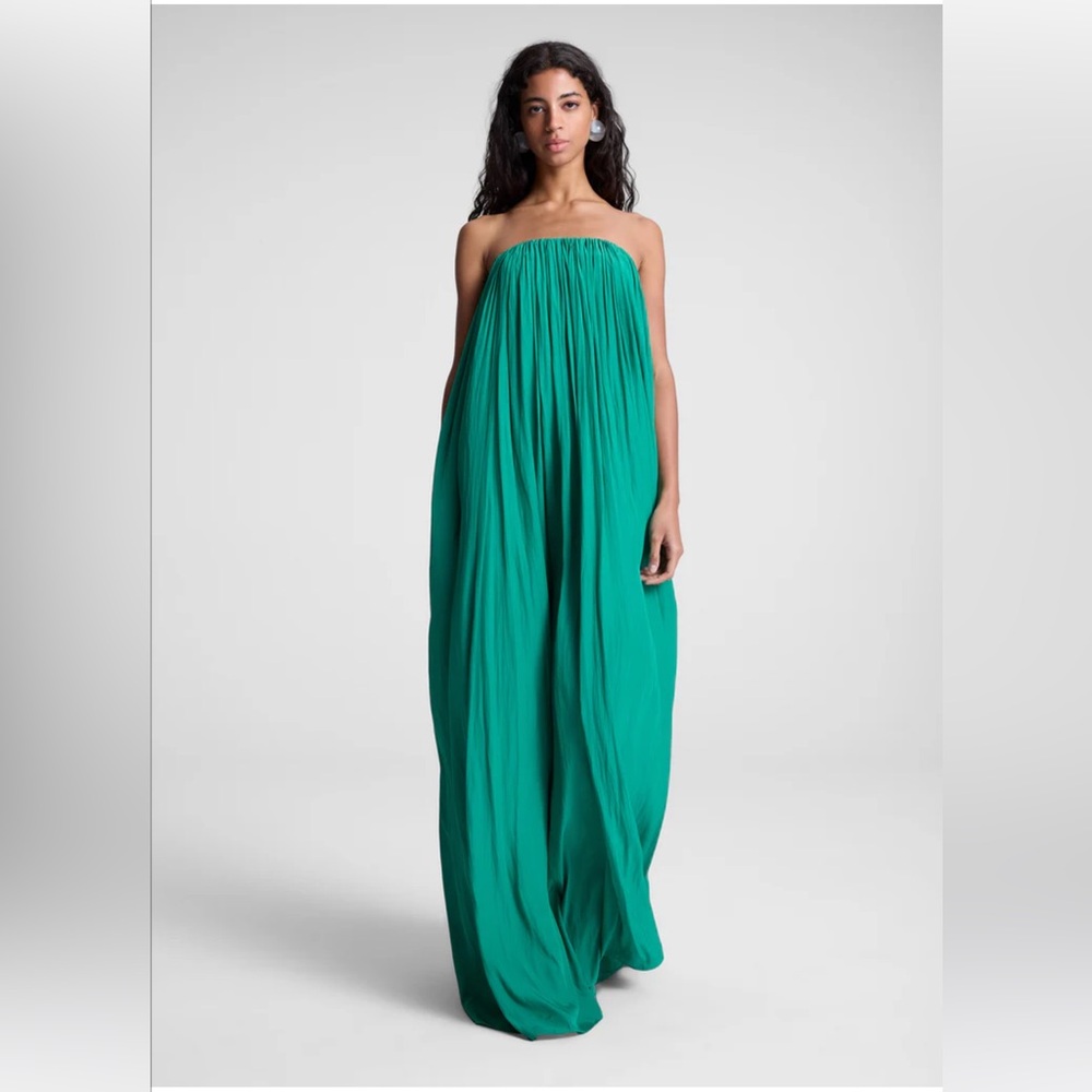 A.L.C. Strapless Maxi Dress in Emerald Green